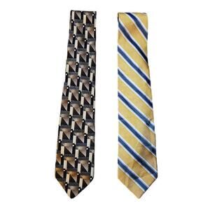 Men's Arrow and Merona Ties - Brown and Gold Striped